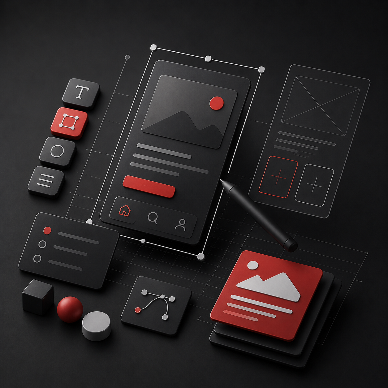 UI and UX design system visual
