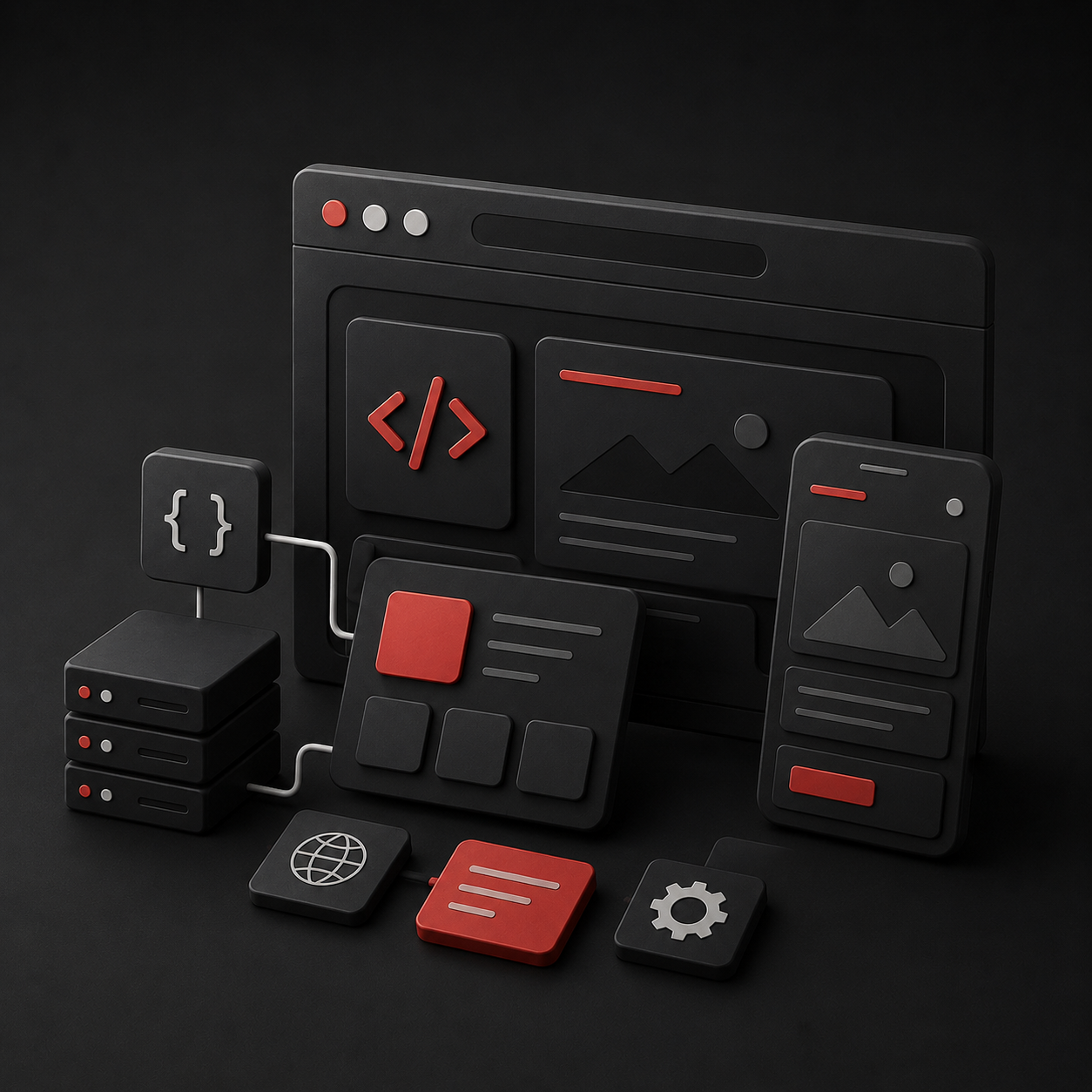 Web development interface and code visual